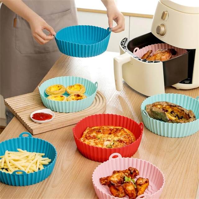 FORMA DE SILICONE PRA FRITADEIRA AIR FRYER MICRO-ONDAS COM ALÇA