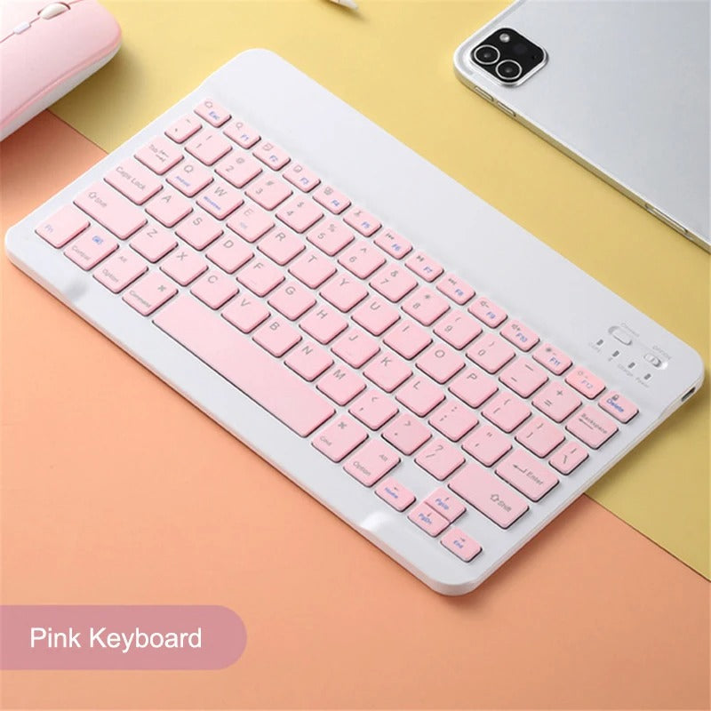 Kit Teclado Mouse Sem Fio Bluetooth Tablet S6 Lite S7 S9 Fe